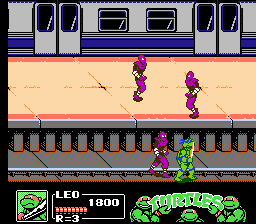 Teenage Mutant Ninja Turtles III: The Manhattan Project (NES) screenshot: Subway