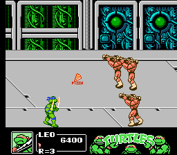 Teenage Mutant Ninja Turtles III: The Manhattan Project (NES) screenshot: The last part of spaceship level