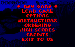 Crazy Drake (DOS) screenshot: Main menu