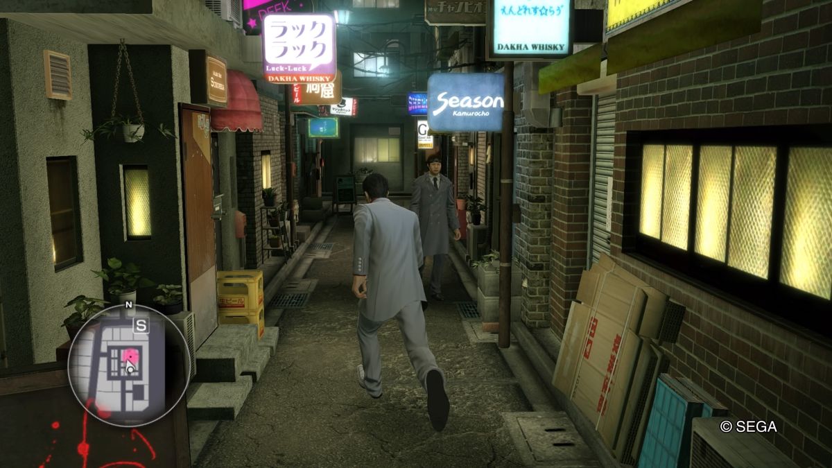 Yakuza: Kiwami (PlayStation 4) screenshot: There are many small alleys to explore in Kamurocho