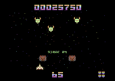 Galencia (Commodore 64) screenshot: Stage 4