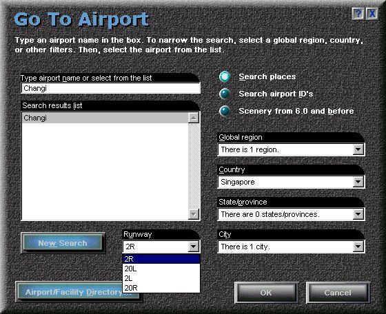 Singapore Scenery: For Microsoft Flight Simulator (Windows) screenshot: The main airport in the area is Singapore's Changi airport.