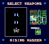 Power Strike II (Game Gear) screenshot: Weapons Select