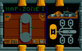 Golden Eagle (DOS) screenshot: Examining the map on terminal (VGA)