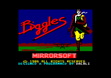 Biggles (Amstrad CPC) screenshot: Loading screen for 'Time Warp'