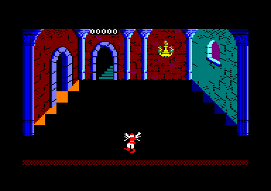 Dragon's Lair Part II: Escape from Singe's Castle (Amstrad CPC) screenshot: Going down!