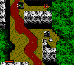 Iron Tank: The Invasion of Normandy (NES) screenshot: Prisoners of War take cover wherever they can