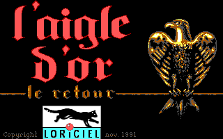 Golden Eagle (DOS) screenshot: Title Screen (EGA) (in French)