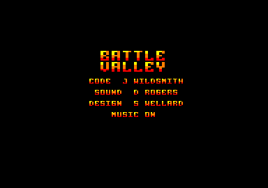 Battle Valley (Amstrad CPC) screenshot: Title screen and credits