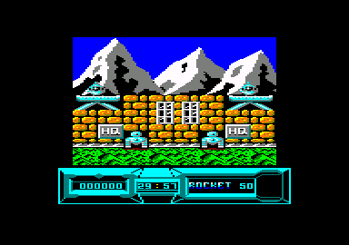 Battle Valley (Amstrad CPC) screenshot: Starting at the HQ