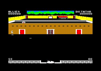 Beach-Head II: The Dictator Strikes Back (Amstrad CPC) screenshot: Rescuing the hostages.