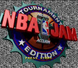 NBA Jam Tournament Edition (SNES) screenshot: Title screen.