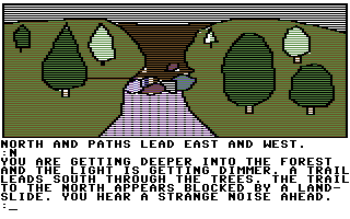 The Blade of Blackpoole (Commodore 64) screenshot: Landslide
