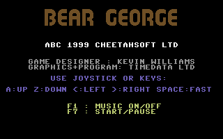 Perils of ... Bear George (Commodore 64) screenshot: Title screen