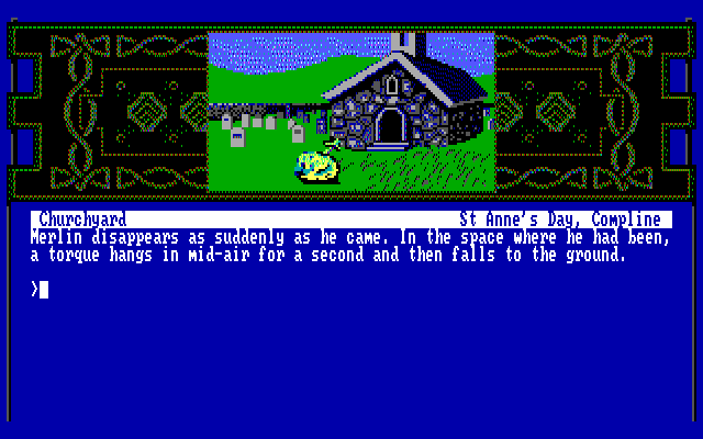 Arthur: The Quest for Excalibur (DOS) screenshot: Starting location (EGA)