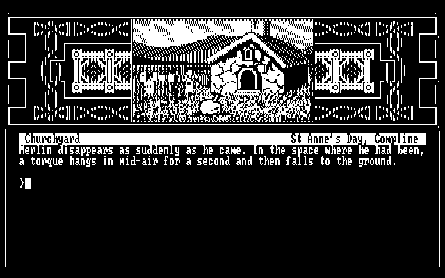 Arthur: The Quest for Excalibur (DOS) screenshot: Starting location (CGA)
