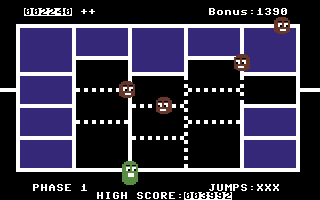 Time Runner (Commodore 64) screenshot: Framing the boxes