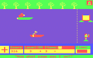 Hooray for Henrietta (DOS) screenshot: The second level: boat race