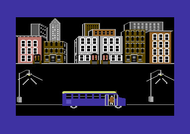 The Honeymooners (Commodore 64) screenshot: Pick up passengers.