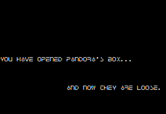 Pandora's Box (Apple II) screenshot: Starting a Game
