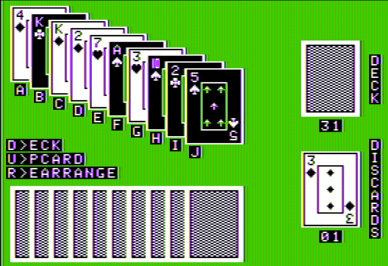 Screenshot of Computer Gin Rummy (Apple II, 1982) - MobyGames