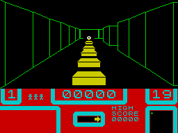 3D Bat Attack (ZX Spectrum) screenshot: Starting out - gold can be found all over the place