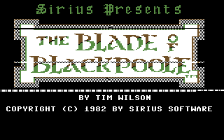 The Blade of Blackpoole (Commodore 64) screenshot: Title screen