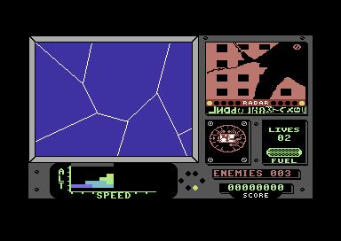 Apache Strike (Commodore 64) screenshot: Crashed.