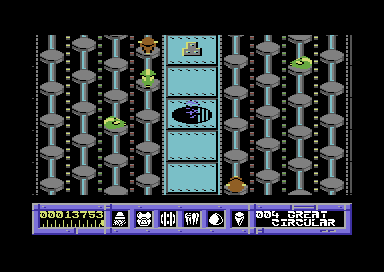 Infodroid (Commodore 64) screenshot: Busy, busy, busy.