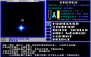 Starflight (DOS) screenshot: Hyperspace travelling (EGA/Tandy)