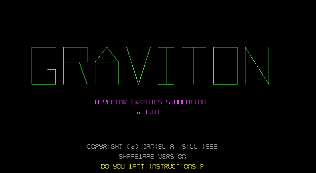 Graviton (DOS) screenshot: The title screen