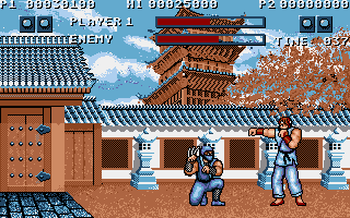Street Fighter (Amiga) screenshot: Ryu vs Geki (Japan)