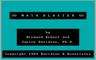 Math Blaster! (DOS) screenshot: Title screen (CGA)