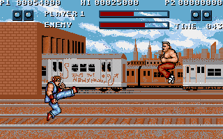 Street Fighter (Amiga) screenshot: Ryu vs Joe (U.S.A.)