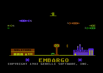 Embargo (Atari 8-bit) screenshot: Title Screen With Publisher