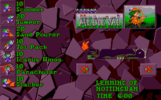 Lemmings 2: The Tribes (DOS) screenshot: Intro for level.