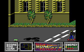 Back to the Future Part II (DOS) screenshot: Level 5 - Hill Valley High.