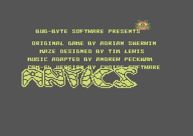 Antics (Commodore 64) screenshot: Title screen.