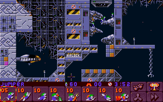 Lemmings 2: The Tribes (DOS) screenshot: Space Lemmings.