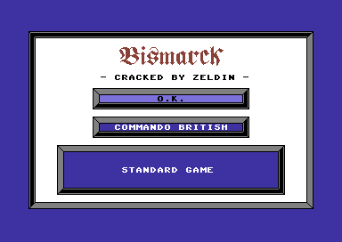 Bismarck (Commodore 64) screenshot: Title screen.