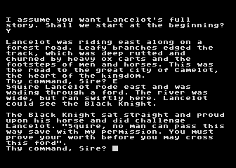 Lancelot (Atari 8-bit) screenshot: The game starts here