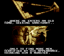 Mary Shelley's Frankenstein (Genesis) screenshot: The monster escapes the town...