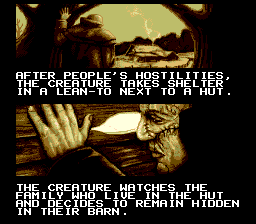 Mary Shelley's Frankenstein (Genesis) screenshot: The only people that could love the Monster