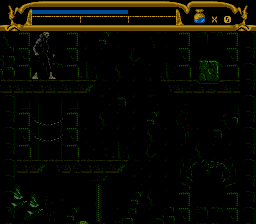 Mary Shelley's Frankenstein (Genesis) screenshot: ...to arrive in level 2, The Crypt. It's very dark here.