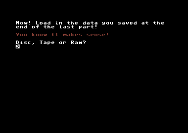 The Boggit: Bored Too (Commodore 64) screenshot: This is the screen you get if you try to load parts 2 or 3.