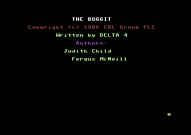 The Boggit: Bored Too (Commodore 64) screenshot: Title screen and credits