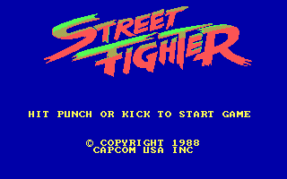 Street Fighter (DOS) screenshot: Title screen (CGA)