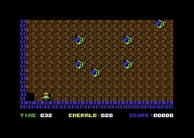 Emerald Mine II (Commodore 64) screenshot: Level 1