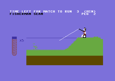 Jack Charlton's Match Fishing (Commodore 64) screenshot: Ready to catch the fish.