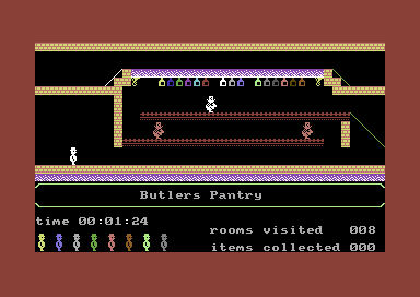 Jet Set Willy II: The Final Frontier (Commodore 64) screenshot: Butler's pantry.